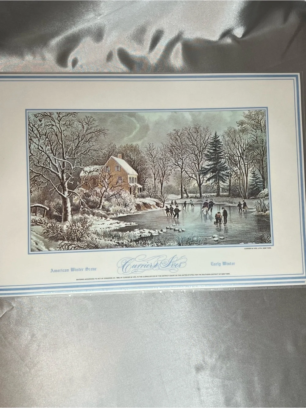 Vintage Winter Sleigh Print with Horses